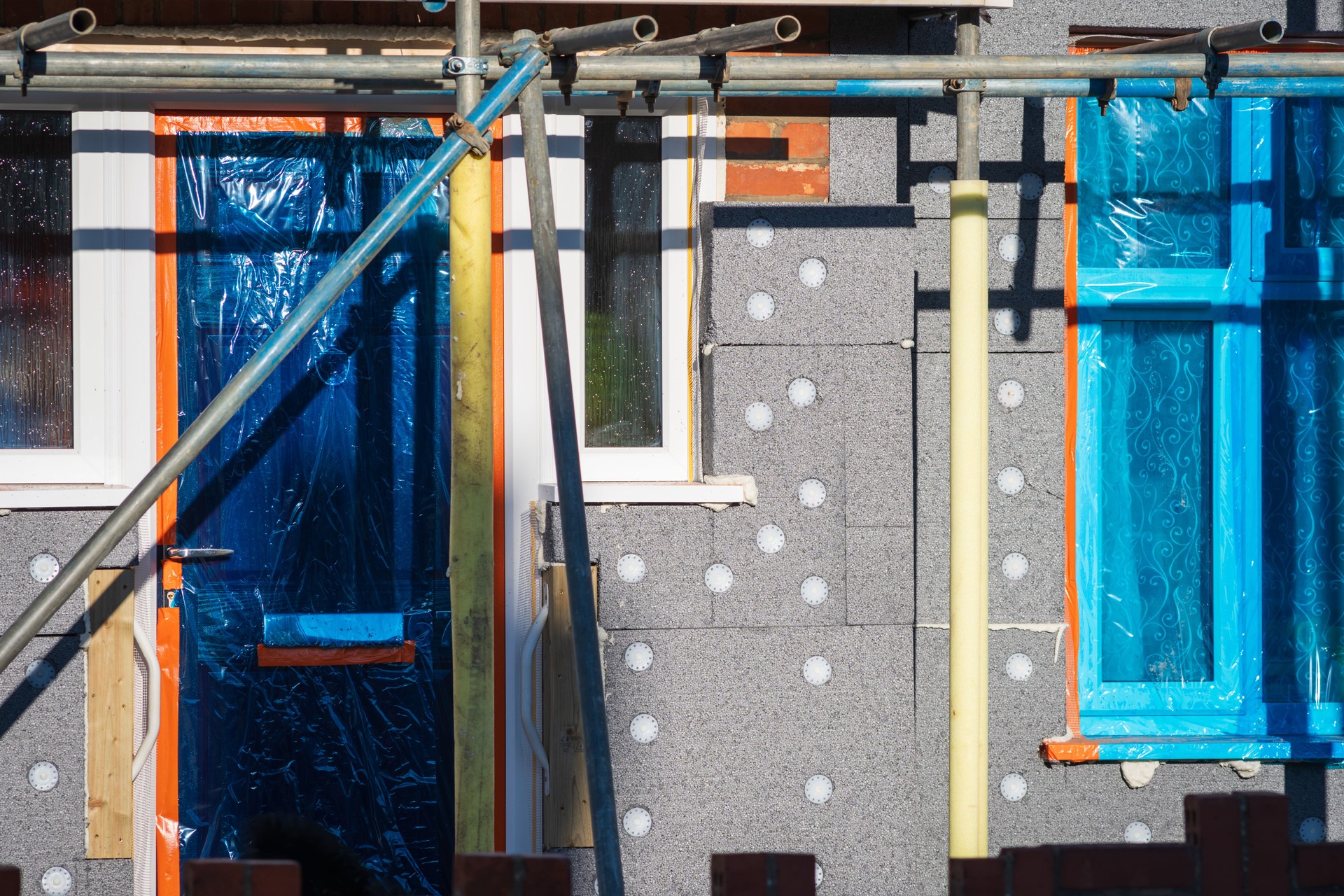 External wall insulation panels installed on house in england uk